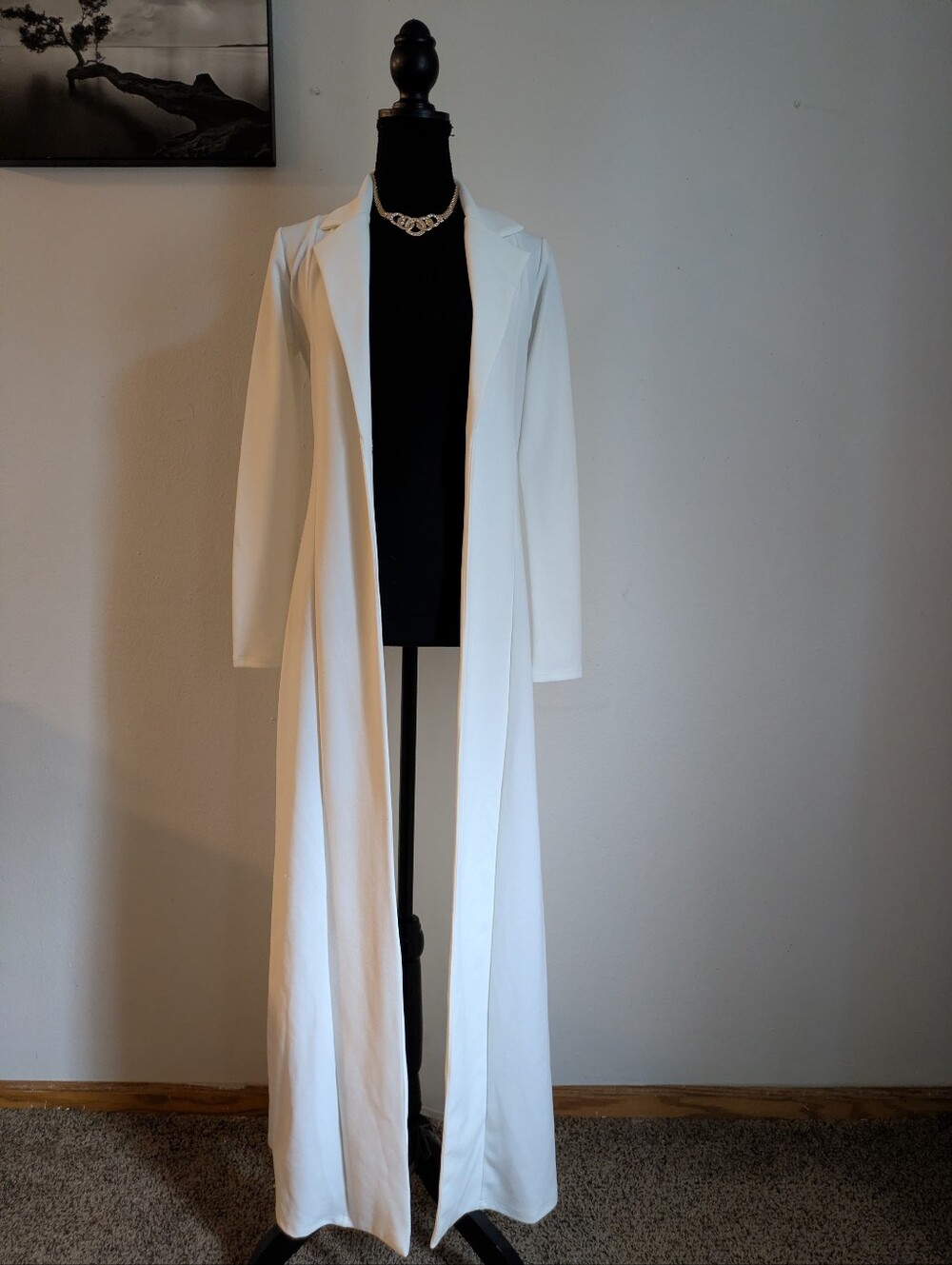 Windsor Ivory Longline Blazer Duster Coat NWT Size Small